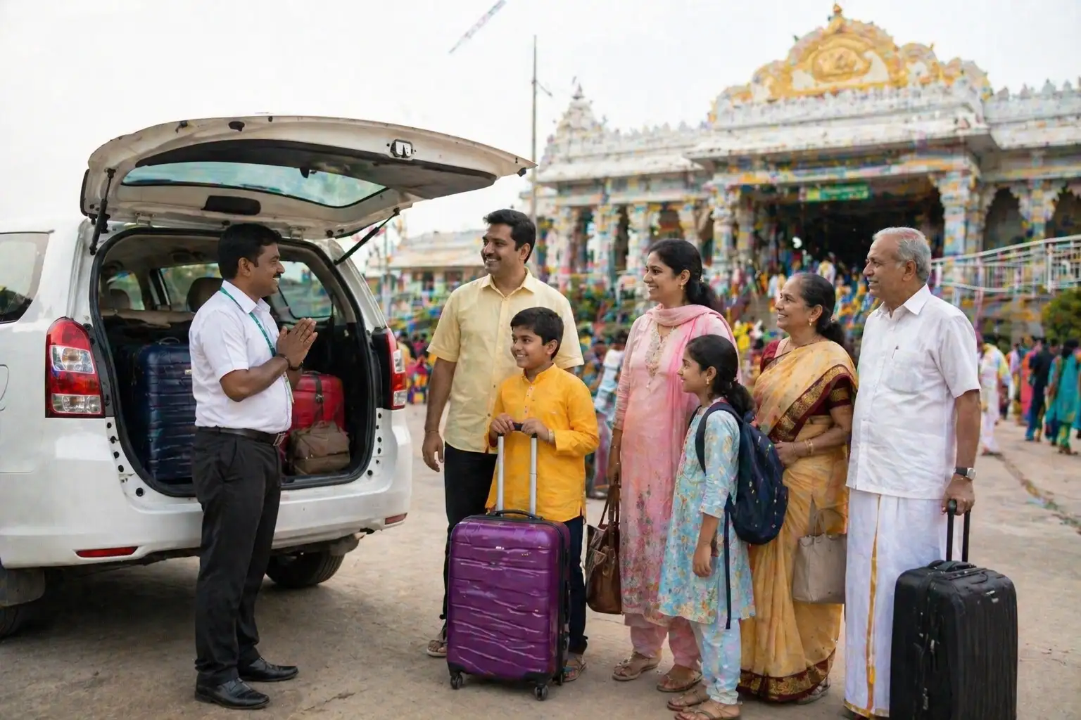 Family transfer assistance for temple tours